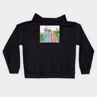 Cute elephant taking bath Kids Hoodie